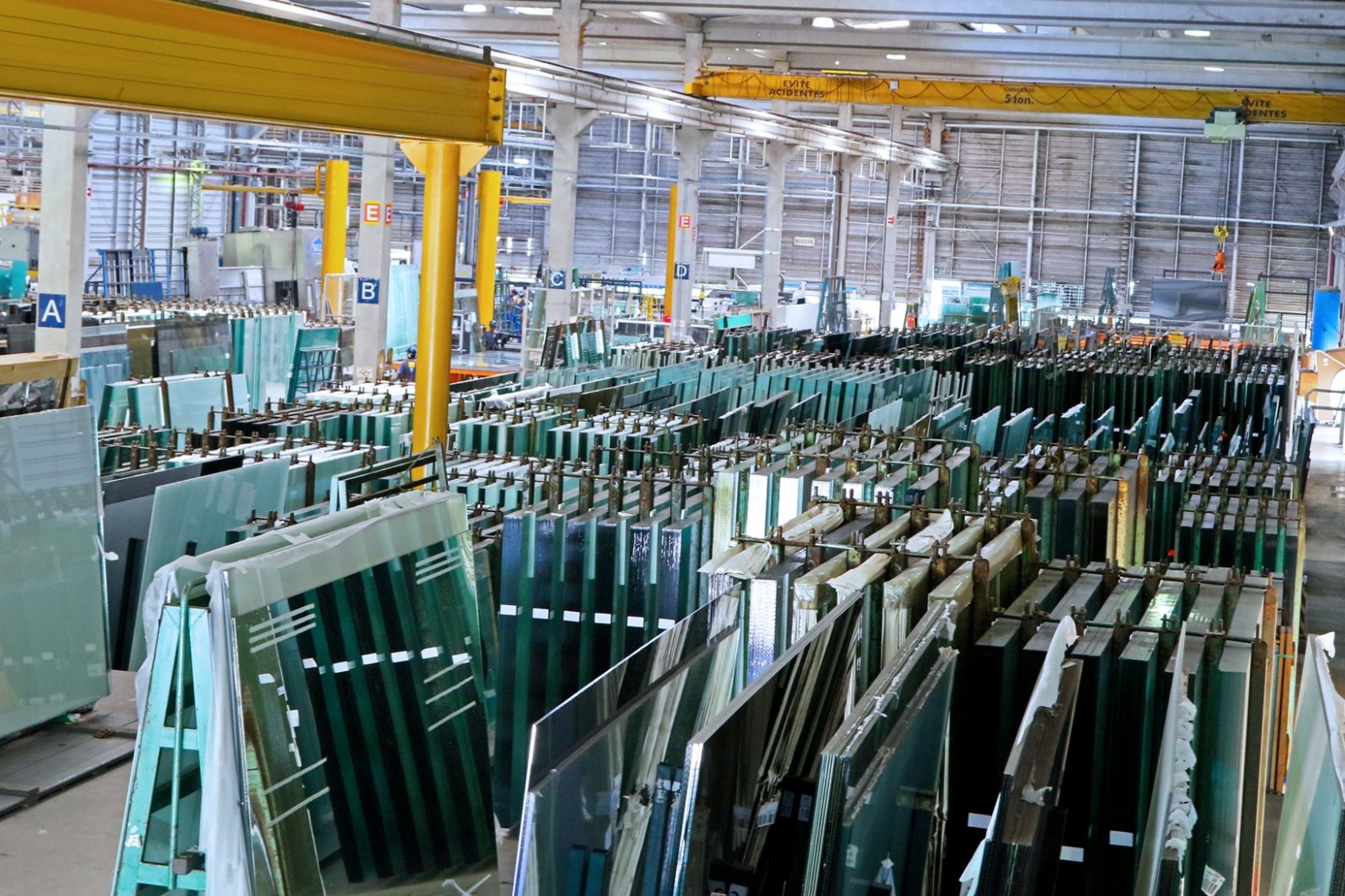 estoque de vidros com classificadores