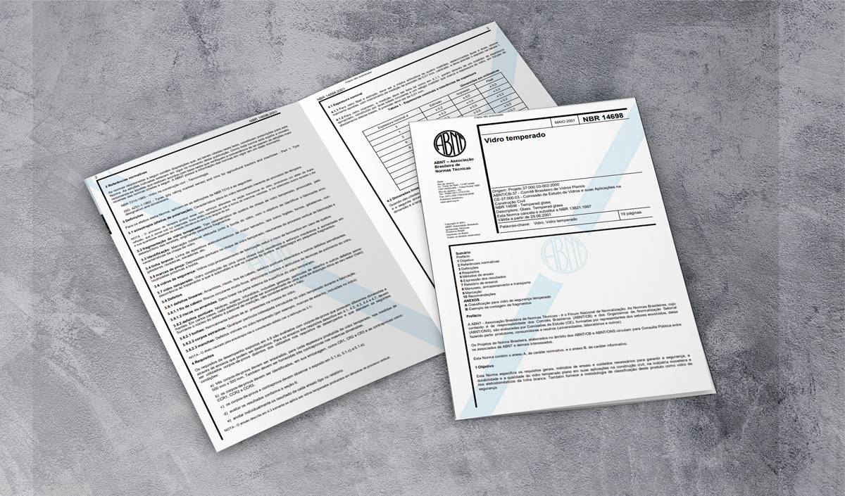 normas técnicas ABNT setor vidreiro